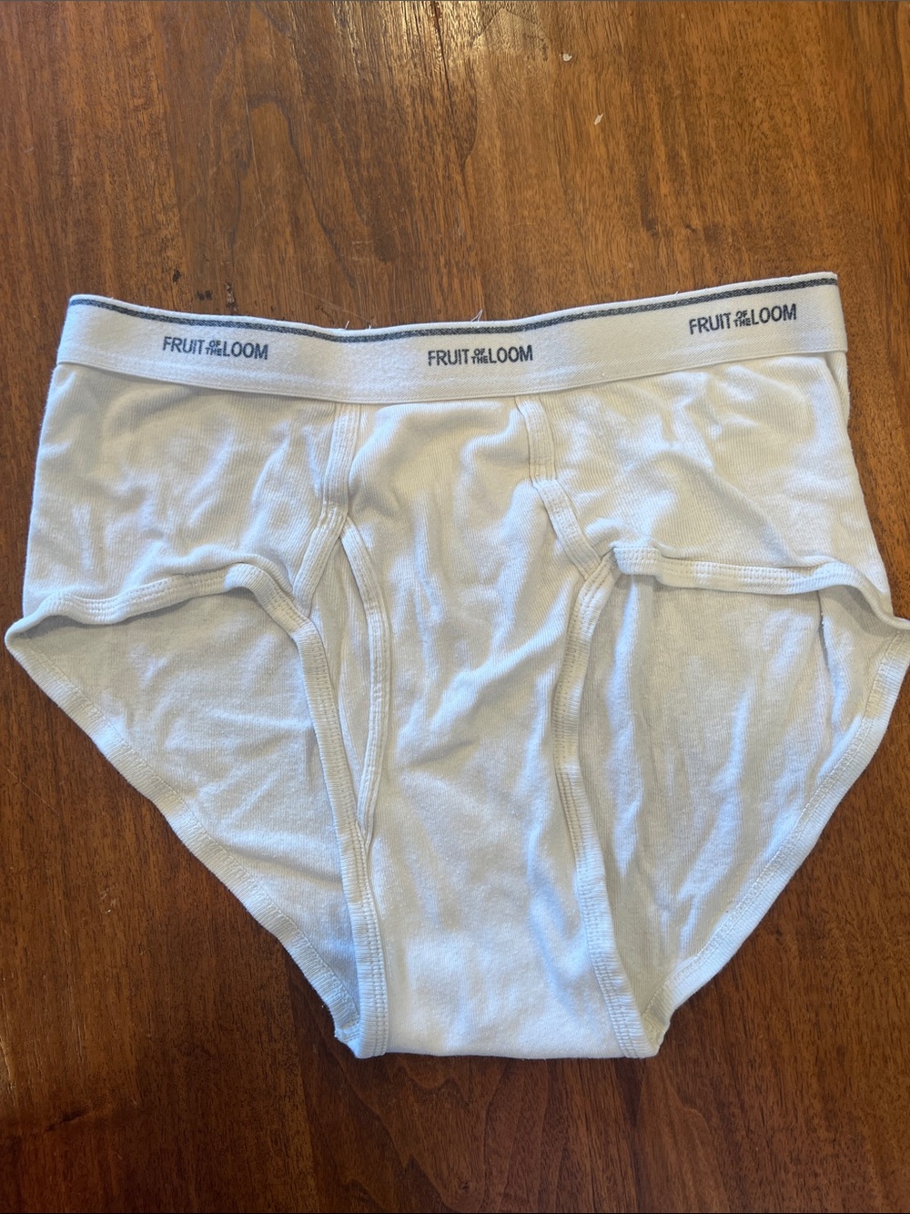 Fruit of the Loom Men's White Briefs with Branded Waistband